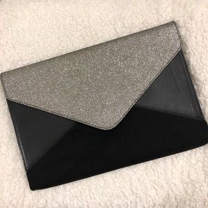 DSW Black and Silver Sparkle Clutch